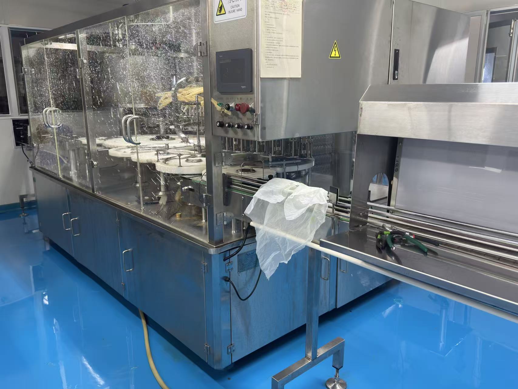 Stainless steel production equipment in a clean manufacturing room